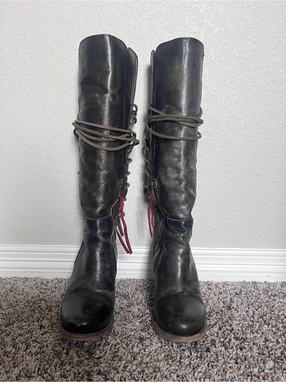 Carver (discontinued) Freebird by Steven Lace-Up Knee-High Leather Boots - Picture 5 of 6
